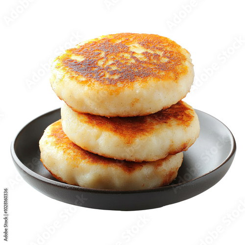 Potato Pancakes front view isolate on transparent background