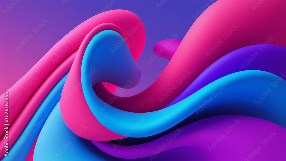 Obraz premium Neon Abstract with Fluid Shapes: The Vibrant Pulse of Abstract Neon
