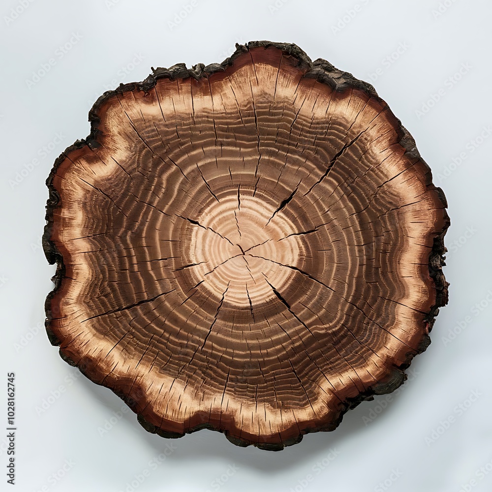 Cross section of tree trunk isolated on white Cross section of tree trunk isolated on white