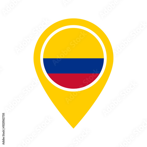 Colombia flag location icon Free Download Colombia flag location icon - GFXLoad