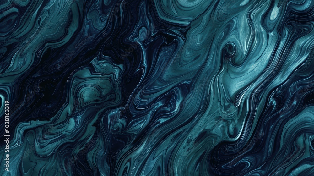 Obraz premium Elegant Deep Blue and Green Marble Background