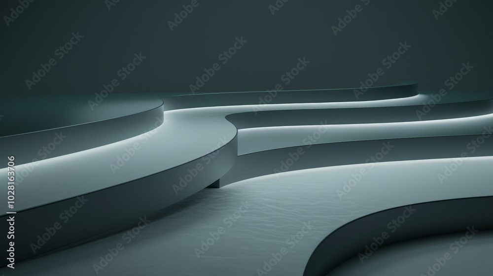 © AItist - Wallpaper Abstract modern architecture featuring a curved empty space illuminated with neon lights © AItist - Wallpaper Abstract modern architecture featuring a curved empty space illuminated with neon lights