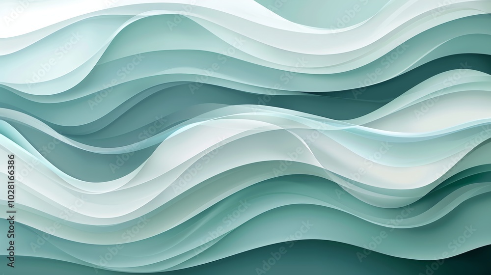 Wallpaper Abstract background forming a green and white wavy pattern, ideal for wallpapers Wallpaper Abstract background forming a green and white wavy pattern, ideal for wallpapers