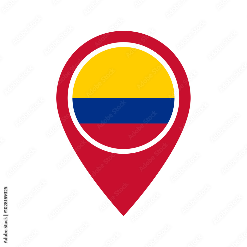 Colombia flag location icon Colombia flag location icon