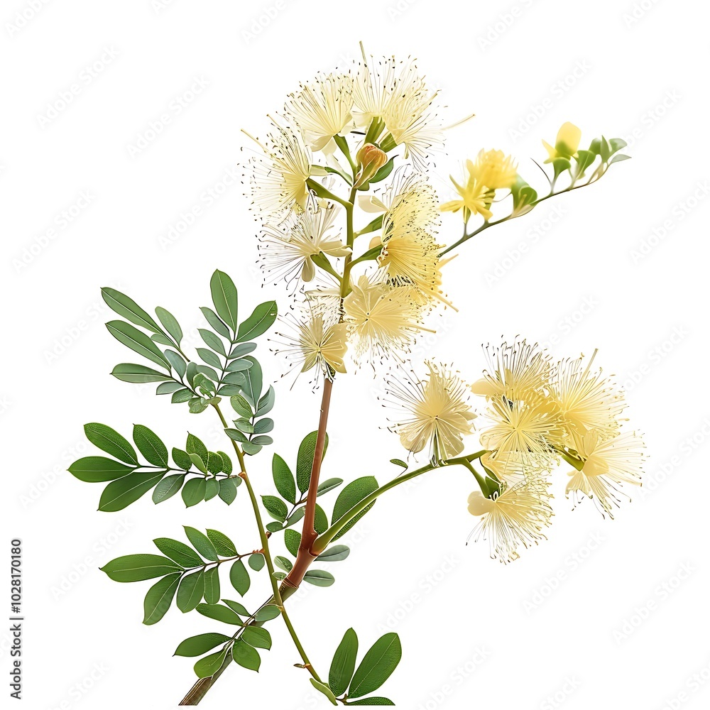 Obraz premium Acacia Flower isolated on white background.close up.
