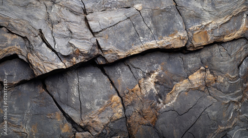 Cracked and Weathered Rock Surface with Gray and Brown Hues Cracked and Weathered Rock Surface with Gray and Brown Hues