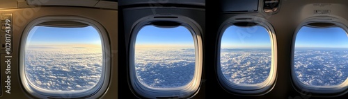 Airplane Window View Cloudscape  Flight  Sky  Travel  Above the Clouds photo