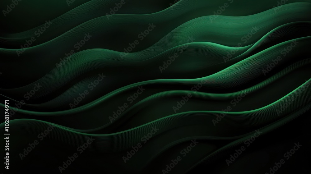 Obraz premium Abstract Green Waves