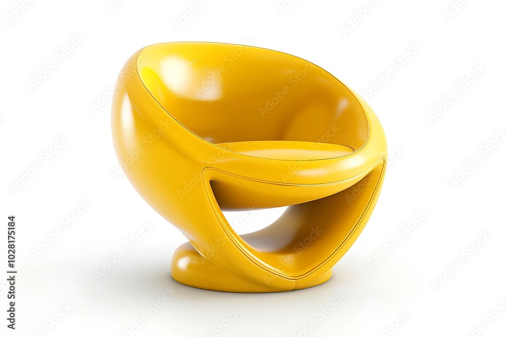 Yellow modern chair isolated on white background Yellow modern chair isolated on white background