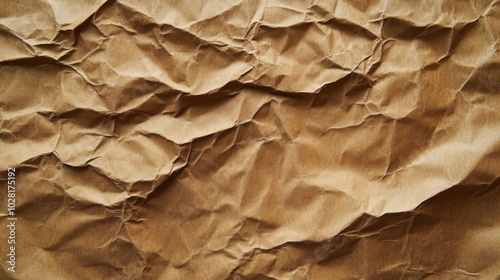 Wallpaper Mural Close-up of a Brown Crumpled Paper Texture Torontodigital.ca