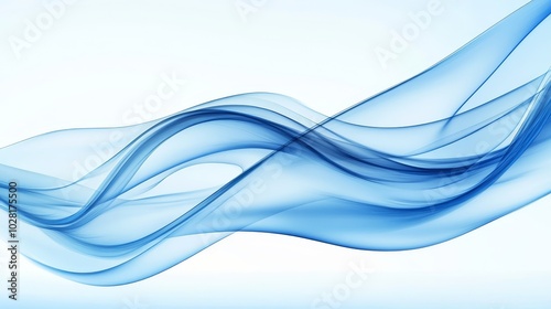 Abstract Blue Wave Background Modern Design Flowing Smooth Dynamic Digital Art