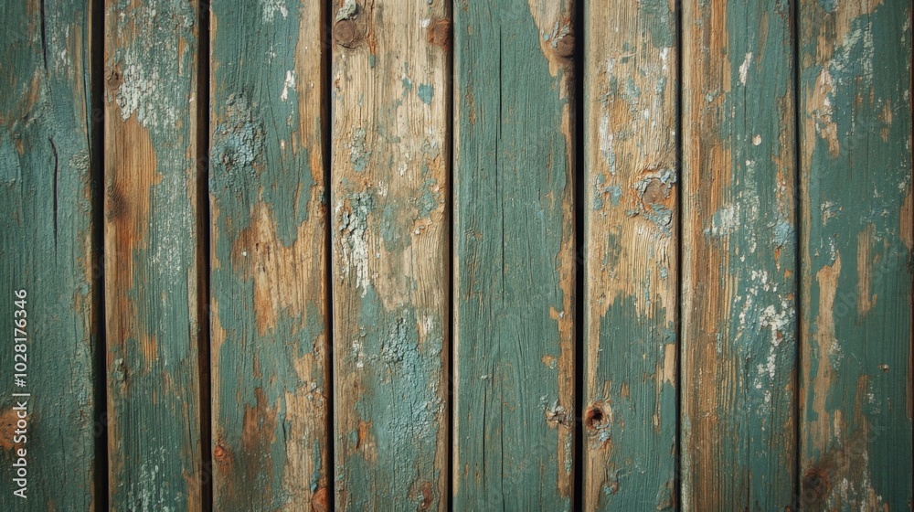 Weathered Wooden Planks with Flaking Green Paint Weathered Wooden Planks with Flaking Green Paint