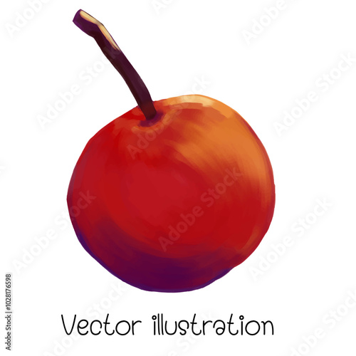 Red cherry vector illustration for decorating the workpiece