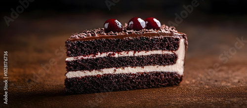 Delicious Chocolate Cake with Cherries.