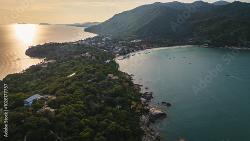 Haad Rin beach in Koh Phangan island gulf of Thailand famous destination full moon party south east Asia photo