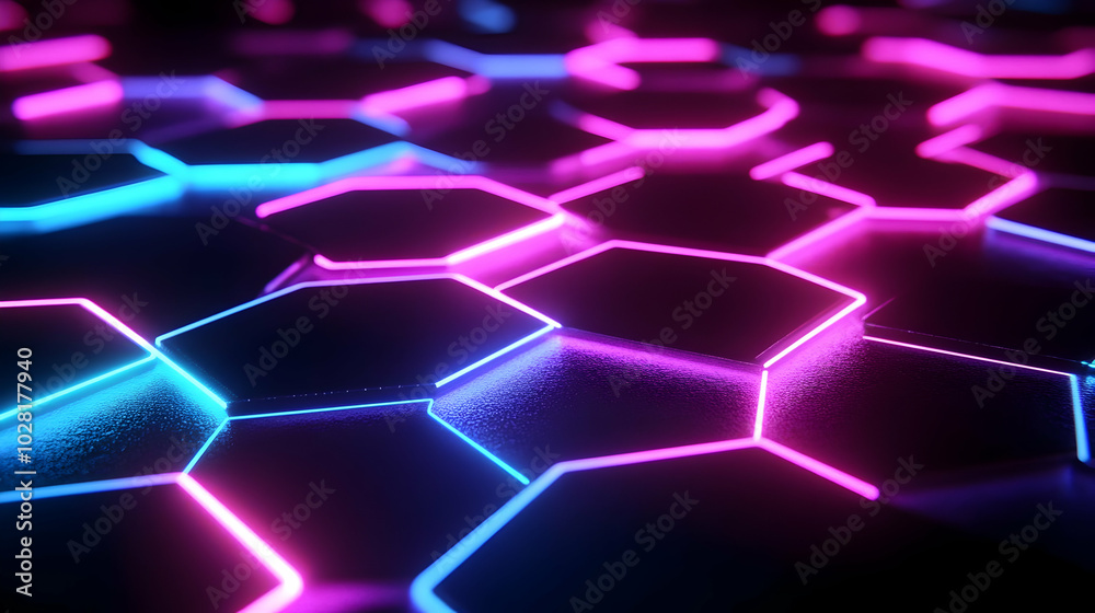 Neon Hexagon Pattern. Neon Hexagon Pattern.