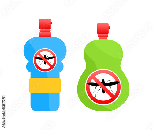 Mosquito repellent spray bottles protecting from malaria and zika virus