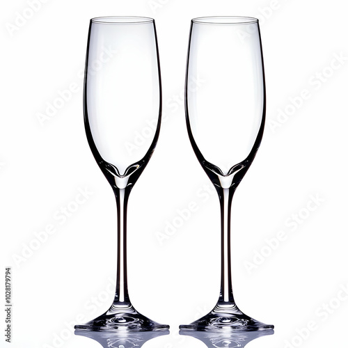 Two Empty Champagne Flutes.