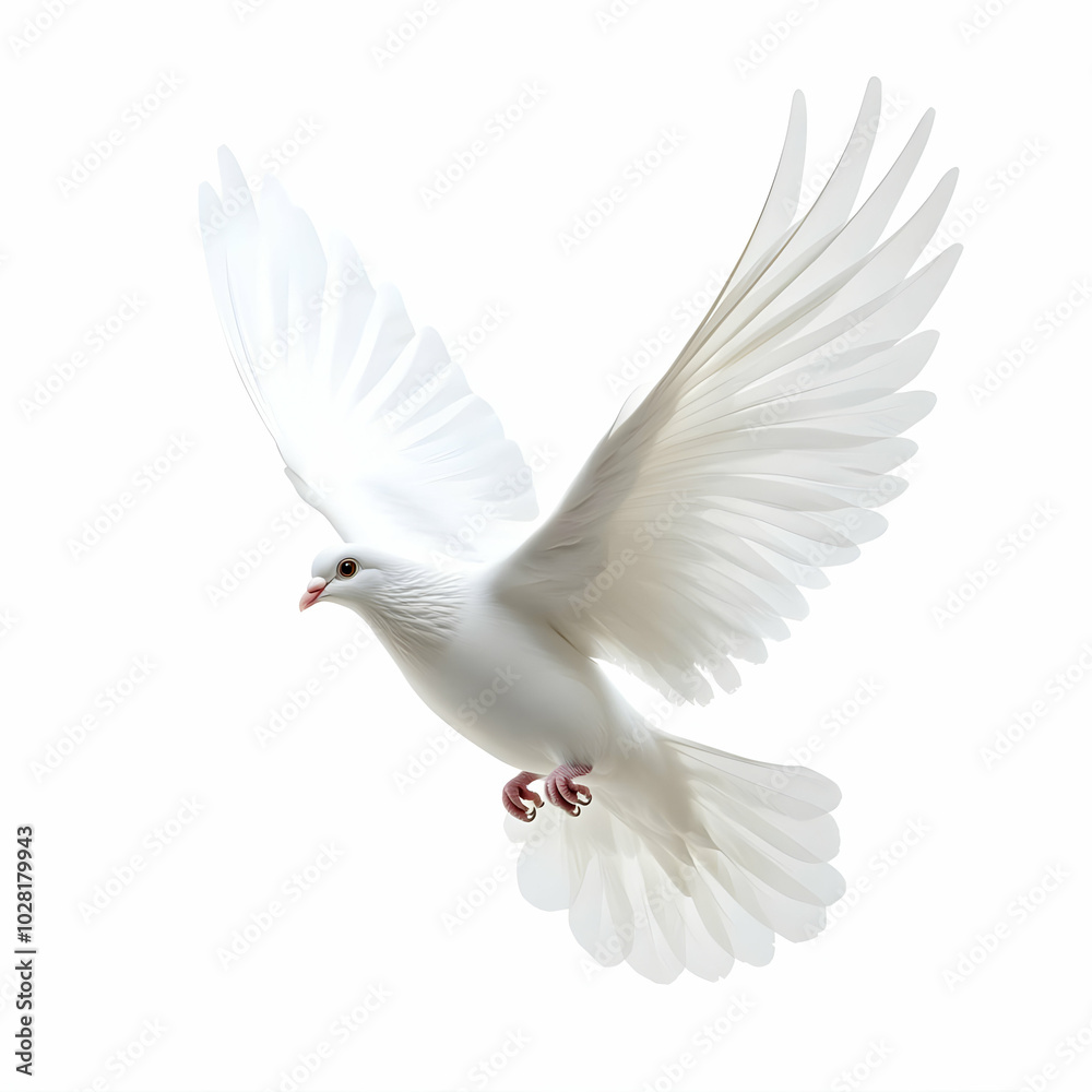 White Dove in Flight. White Dove in Flight.