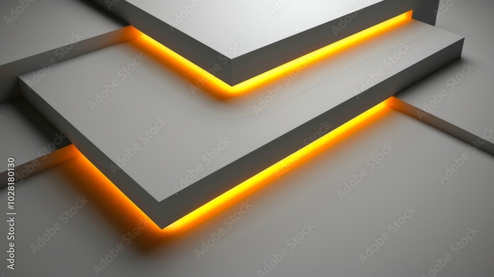 Wallpaper A modern and abstract background featuring a minimalist design with glowing orange lines illuminating geometric shapes