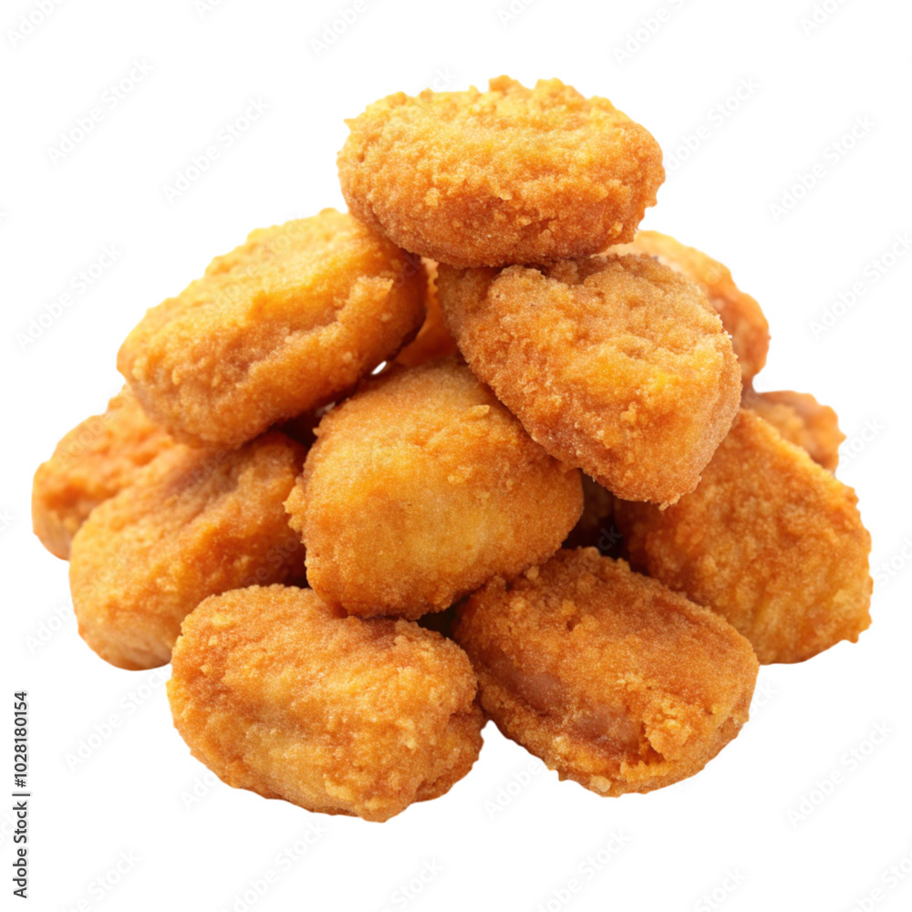 Crispy golden chicken nuggets stacked high, perfect for a quick snack, appetizer, or meal, served hot and fresh. Crispy golden chicken nuggets stacked high, perfect for a quick snack, appetizer, or meal, served hot and fresh.