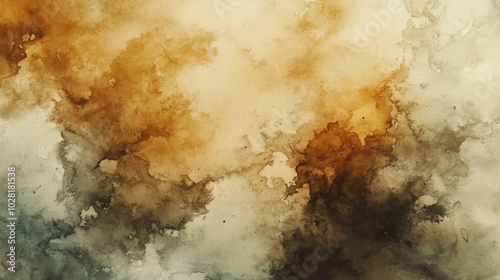 Abstract Watercolor Painting in Earthy Tones