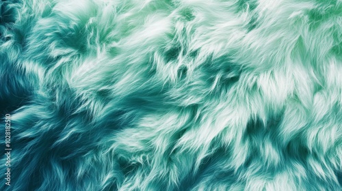 Close-up of Teal and White Fur Texture