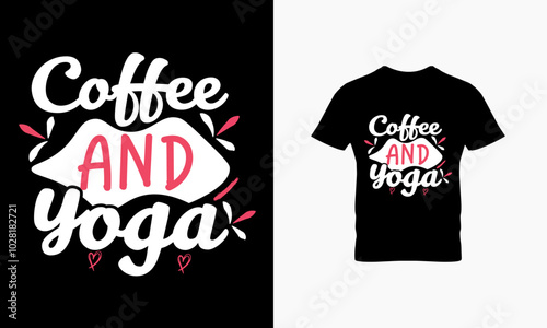 Coffee and yoga t shirt design 