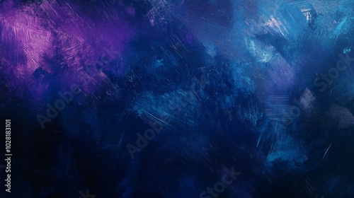 Abstract Painting with Blue and Purple Brushstrokes