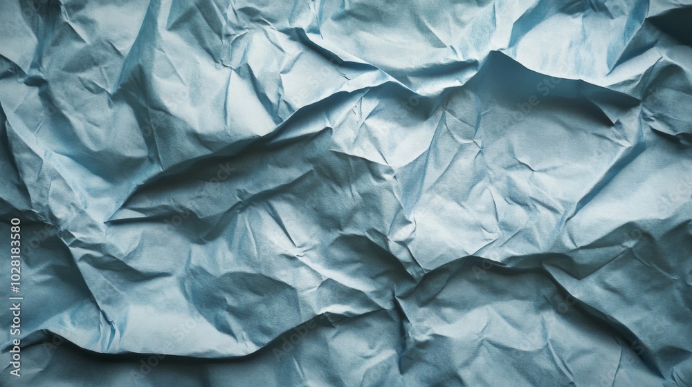 Crumpled Blue Paper Texture