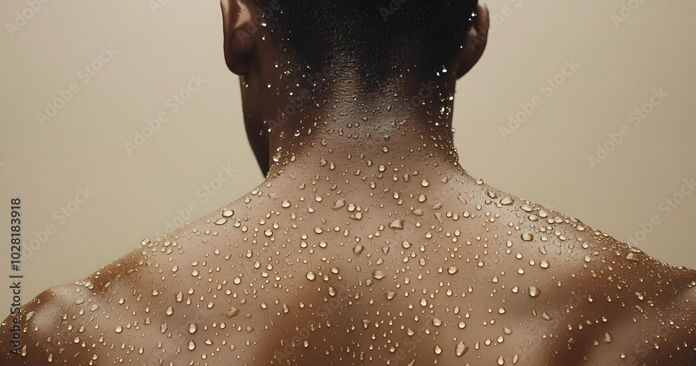 Water Droplets on Skin After a Workout. Water Droplets on Skin After a Workout.