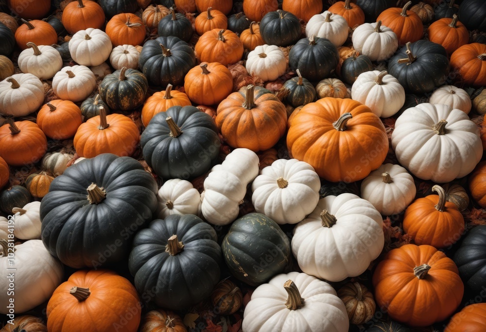A group of pumpkins are on a wooden table.