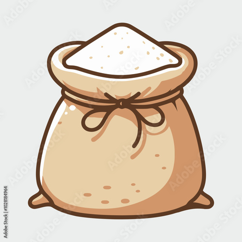 Sack with whole wheat clipart on white background