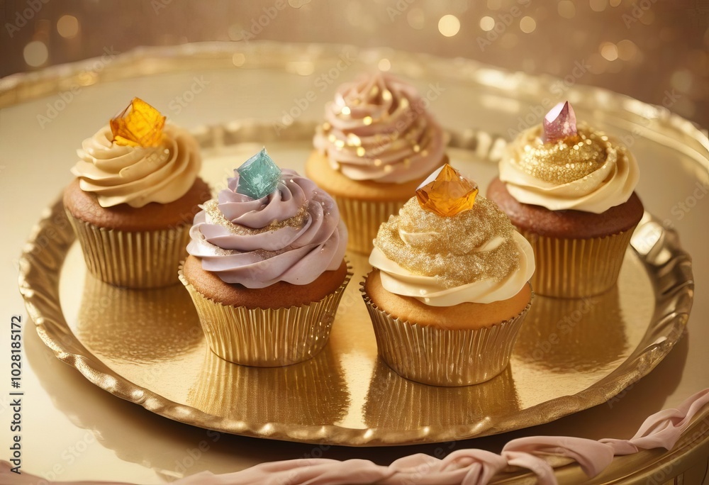 A tray of cupcakes with blue frosting and yellow frosting. A tray of cupcakes with blue frosting and yellow frosting.