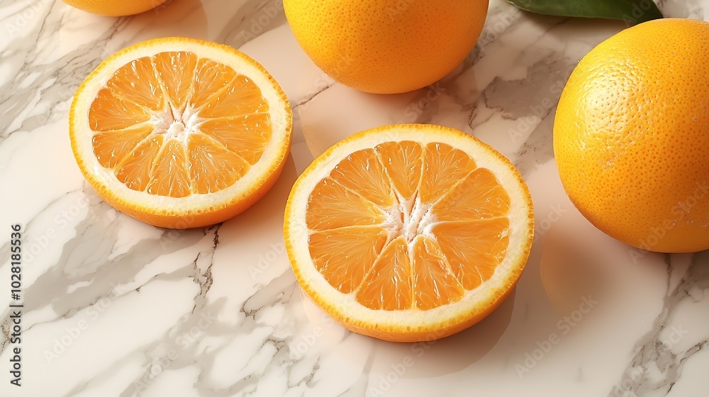 Fototapeta premium Cheese with washed orange rind French or German Marble table background Copy space Top view : Generative AI