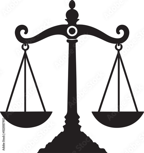 scales balance icon silhouette vector art illustration