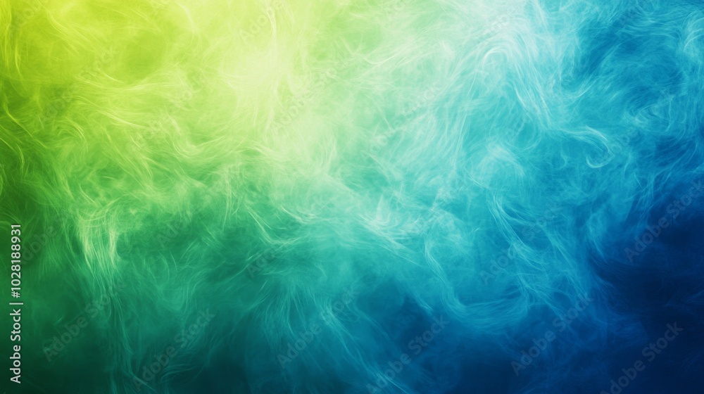 Obraz premium Abstract Green and Blue Swirling Smoke Background