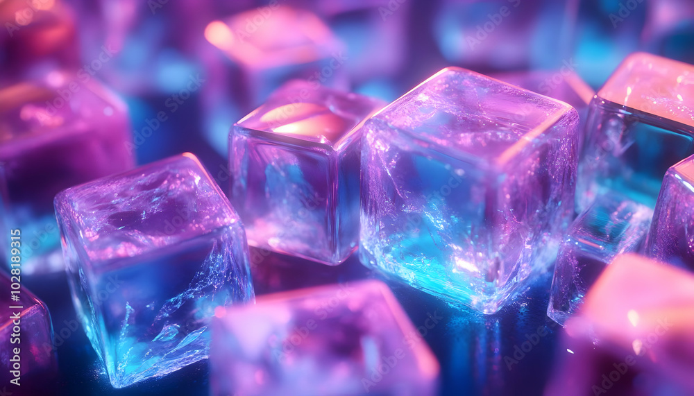 Neon Ice Cubes. Neon Ice Cubes.