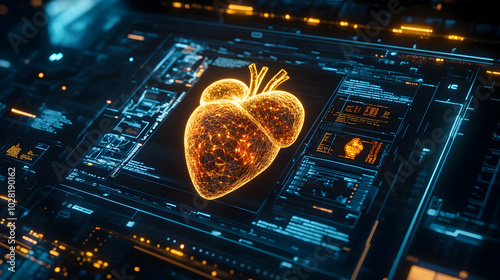 Digital Human Heart. photo