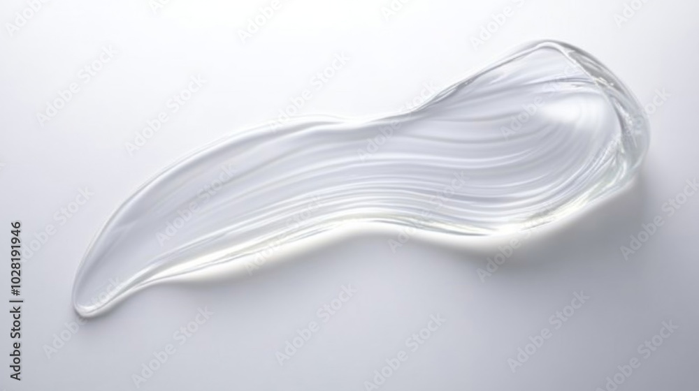 A Single Swirl of Transparent Gel on a White Background A Single Swirl of Transparent Gel on a White Background