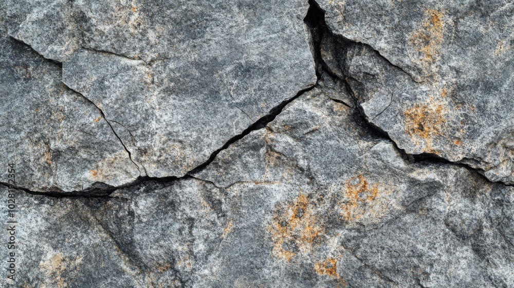 A Cracked and Weathered Gray Rock Surface A Cracked and Weathered Gray Rock Surface