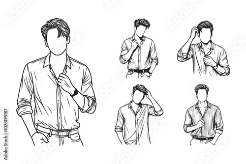 Illustration highlighting the coolness of men in casual shirts