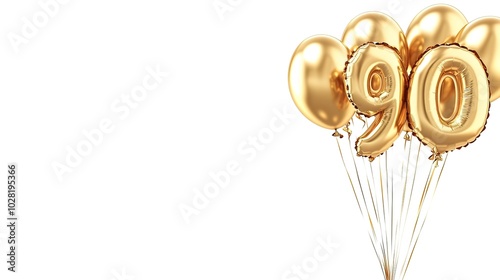 Golden Balloons Celebrating a 90th Anniversary
