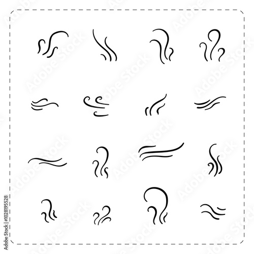 aromas vaporize or cooking steam in doodle style