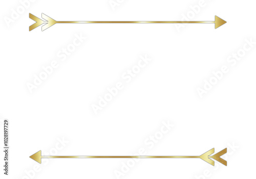 Classic Gold Text Frame, Isolated on White