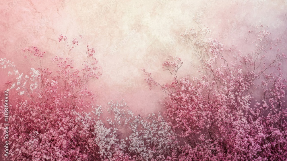 Delicate Pink and White Flowers on a Textured Background Delicate Pink and White Flowers on a Textured Background