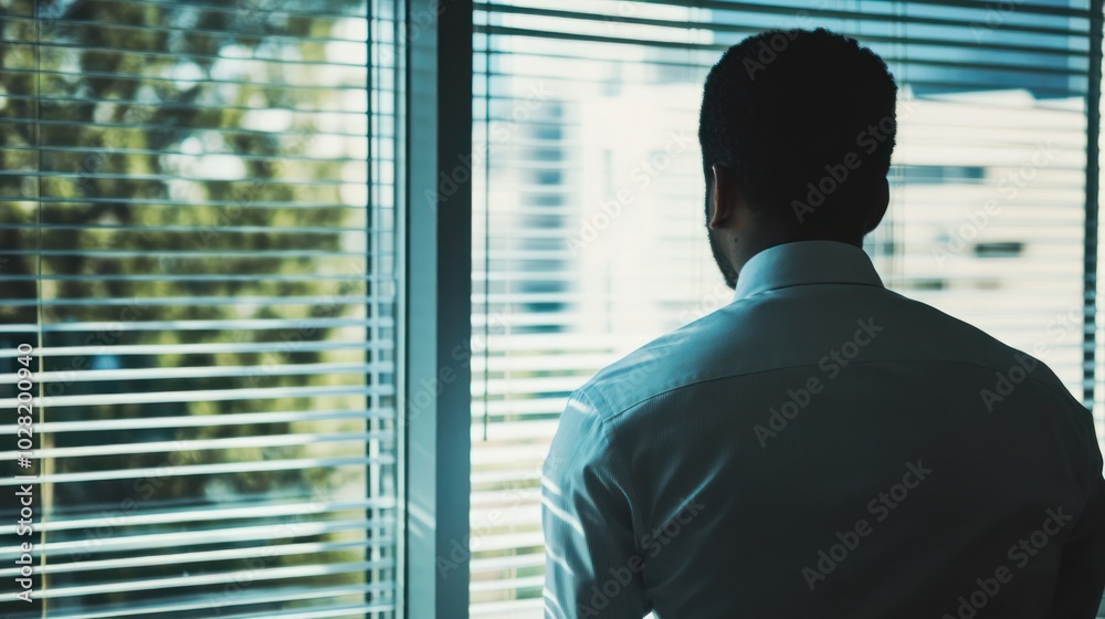 Man Looking Through a Window Man Looking Through a Window