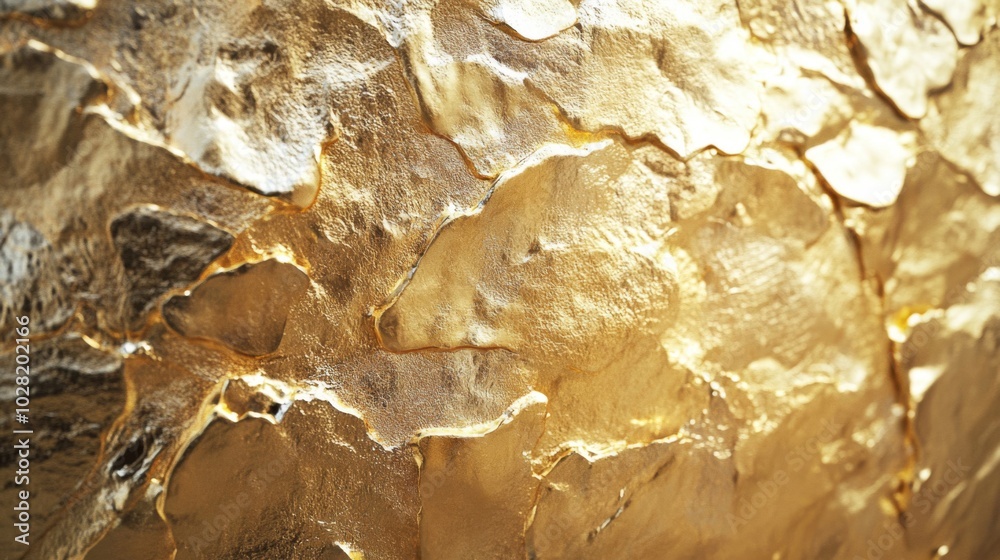 Close-up of a Golden Cracked Surface Close-up of a Golden Cracked Surface