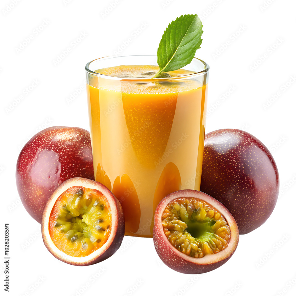 Passion Fruit Juice isolated on a transparent background Passion Fruit Juice isolated on a transparent background