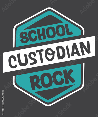 school custodian rock funny teacher School Custodian saying T-Shirt design vector, School Custodian, School Custodian saying, school celebrate, teachers wearing, school gift, teacher back, school days